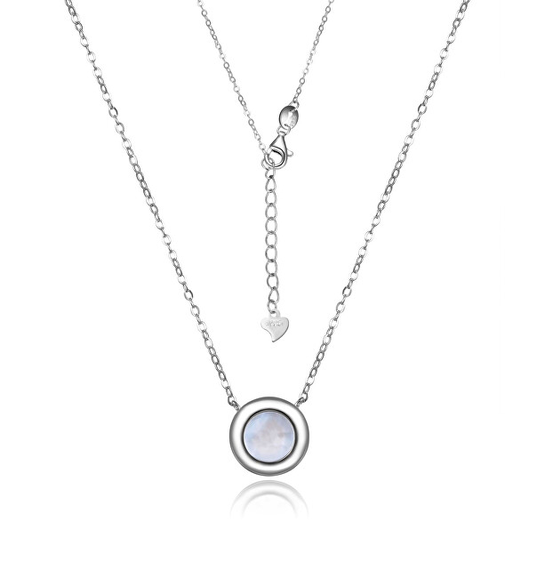 MOISS Elegantný strieborný náhrdelník s perleťou N0000522
