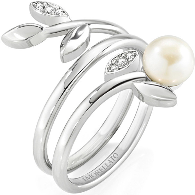 Morellato Oceľový prsteň s perlou Gioia SAER26 52 mm