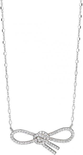 Morellato Strieborný náhrdelník s trblietavou mašličkou 1930 SAHA03