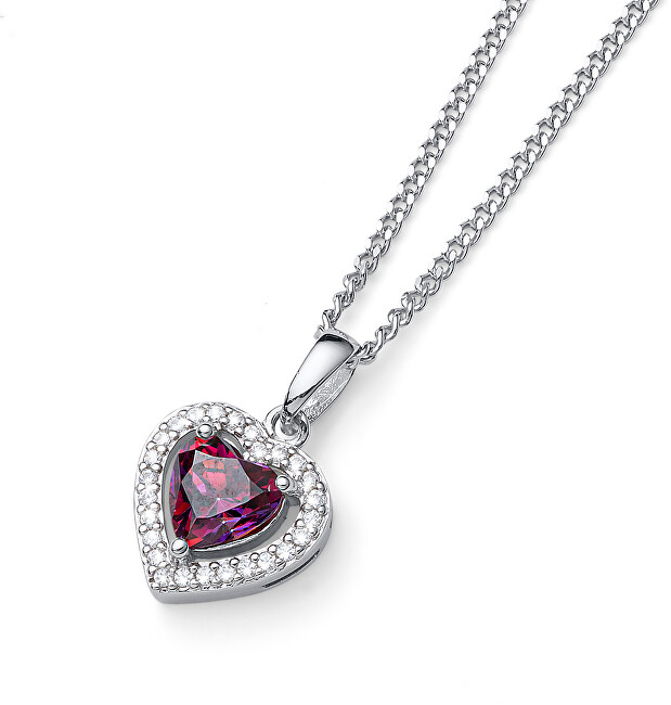 Oliver Weber Romantický strieborný náhrdelník Srdce sa zirkónmi Swarovski Forever 61164 FUX (retiazka, prívesok)