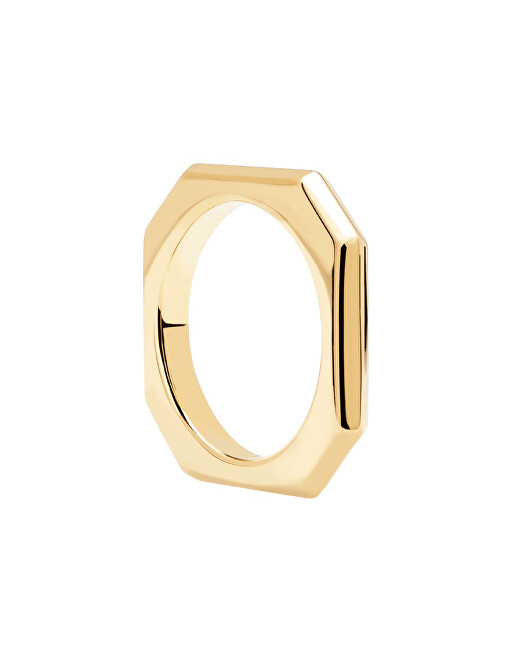 PDPAOLA Elegantný pozlátený prsteň SIGNATURE LINK Gold AN01-378 50 mm