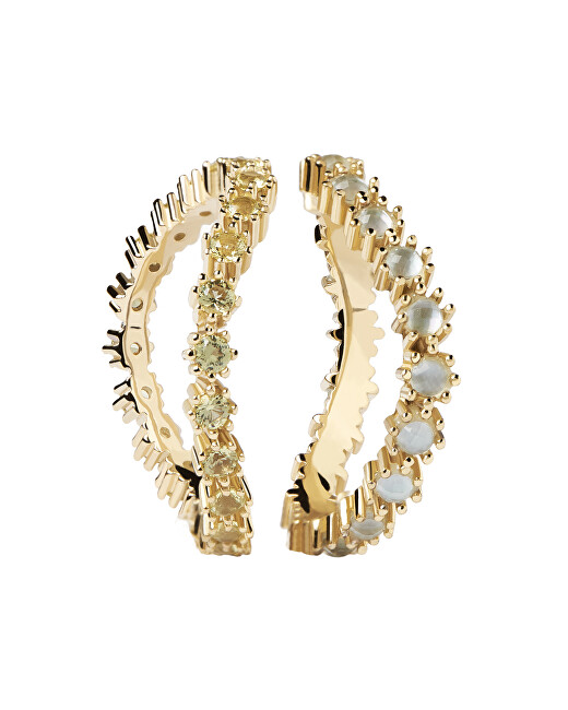 PDPAOLA Pôvabný set pozlátených prsteňov zo striebra KARA Gold AN01-640 50 mm
