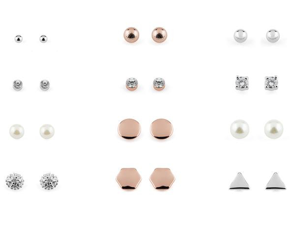 Pierre Cardin Elegantný set náušníc so zirkónmi a syntetickými perlami (12 párov) PXE7971