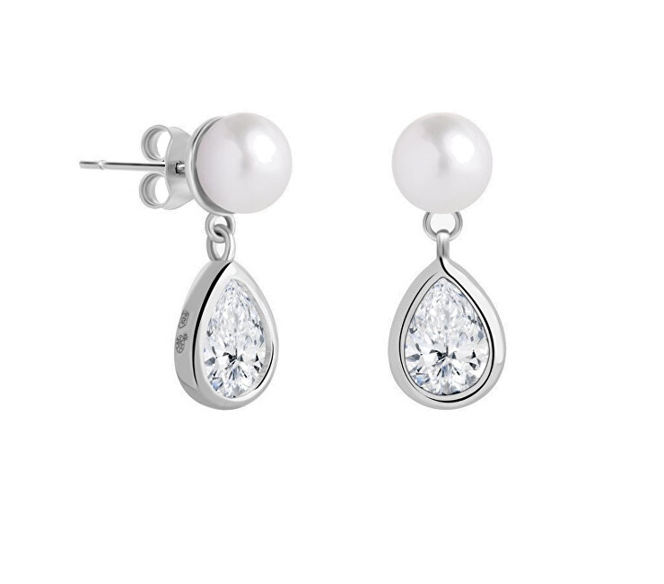 Preciosa Elegantné strieborné náušnice s pravou perlou Pure Pearl 5337 00