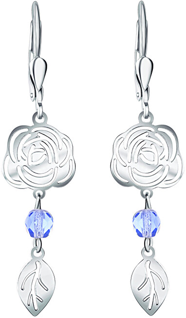 Praqia Jewellery Hravé kvetinové náušnice zo striebra Rose NA6279_RH
