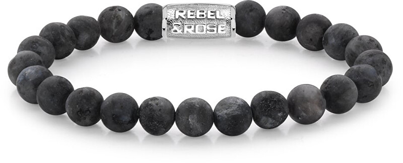 Rebel&Rose Obrúbený náramok Matt Grey Seduction RR-80025-S 19 cm - L
