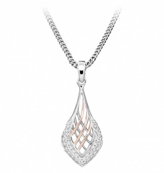 Silver Cat Elegantný bicolor náhrdelník so zirkónmi SC377