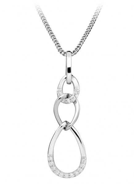 Silver Cat Elegantný náhrdelník so zirkónmi SC437