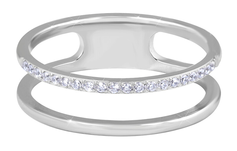 Troli Dvojitý minimalistický prsteň z ocele Silver 50 mm