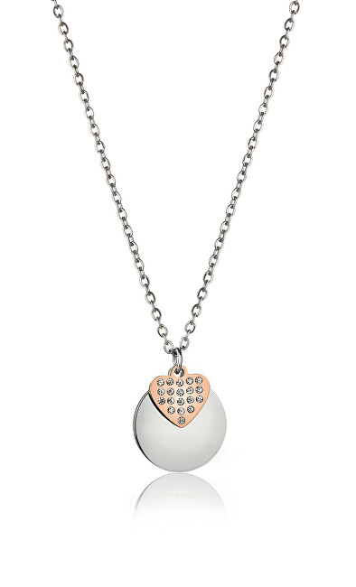 Victoria Walls Romantický oceľový bicolor náhrdelník s kryštálmi VN1100SR